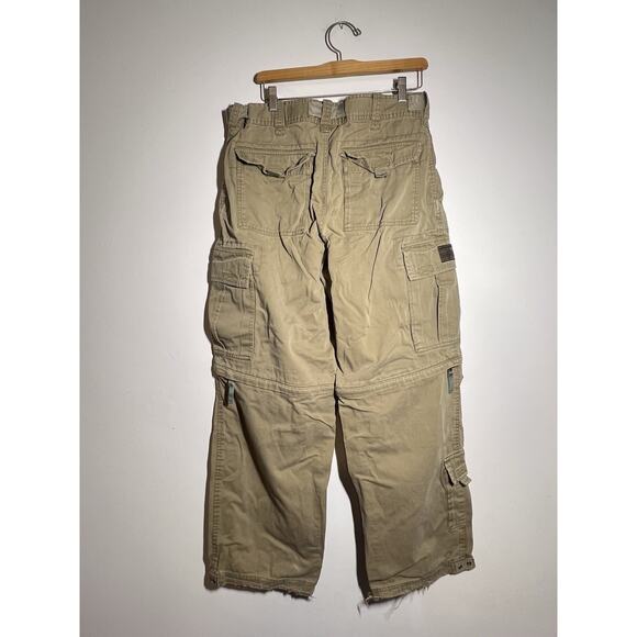 Abercrombie & Fitch VTG 90s Y2K Khaki Baggy Paratrooper Skate Pant M Convertible - Picture 6 of 10